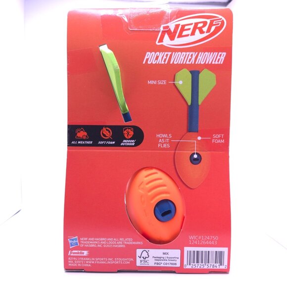 Hasbro Nerf Pocket Vortex Howler Foam Ball for Kids Football New in Box Outdoor - Picture 4 of 5